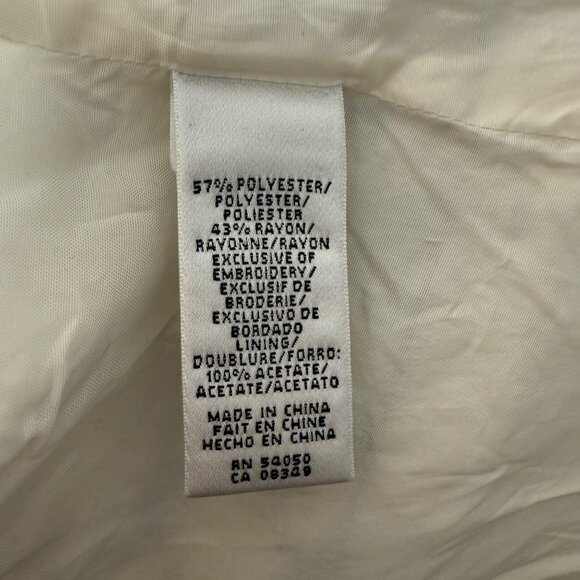 Suit Studio Ivory Blazer Jacket With Embroidered Waistband Womens 8P - Picture 6 of 6